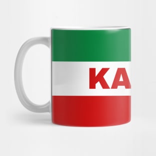 Karaj City in Iranian Flag Colors Mug